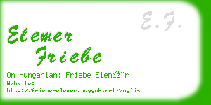 elemer friebe business card